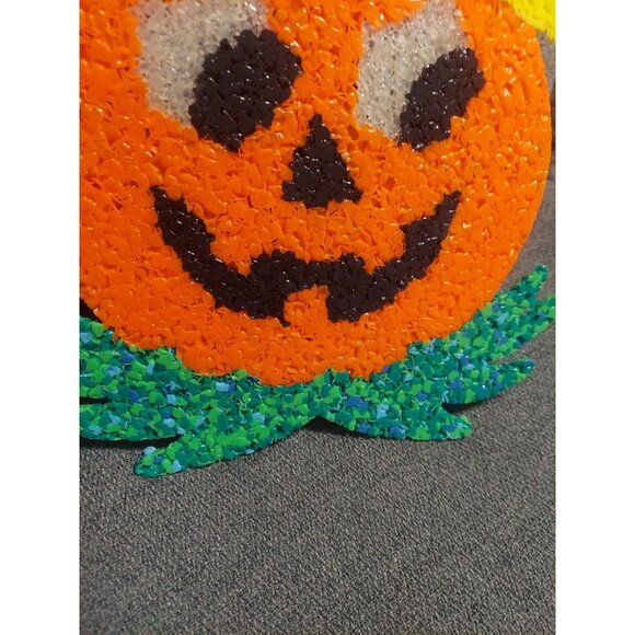 VINTAGE Halloween Jack-O-Lantern Pumpkin melted plastic popcorn decoration - Picture 8 of 9